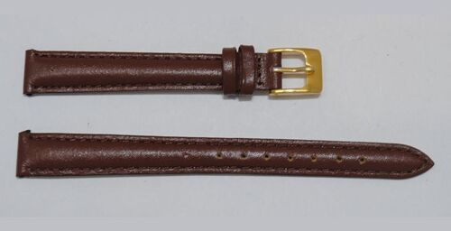 Bracelet montre cuir vachette véritable modèle bombé lisse roma marron 12mm