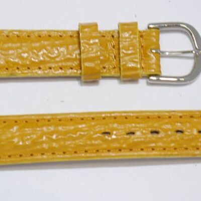 Cinturino per orologio in vera pelle di vacchetta bombata modello Tanzania giallo grana squalo 16mm