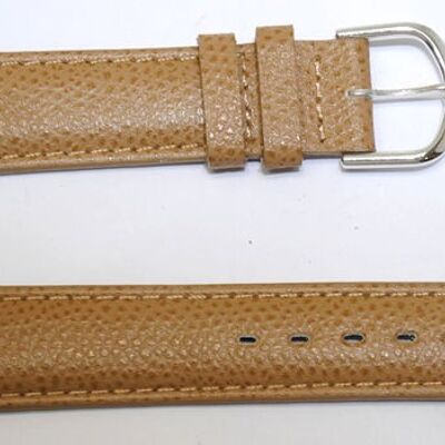 Bracelet montre cuir vachette véritable bombé modèle PALERMA beige, largeur 18mm