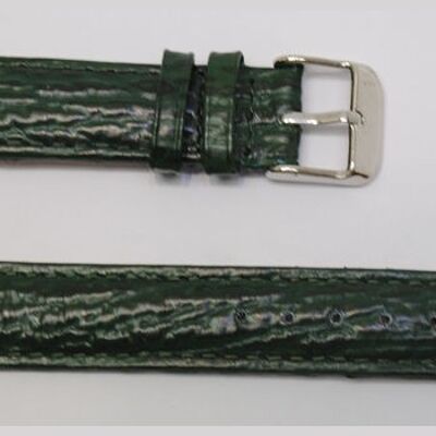 Genuine cowhide leather watch strap domed model gr green shark 18mm