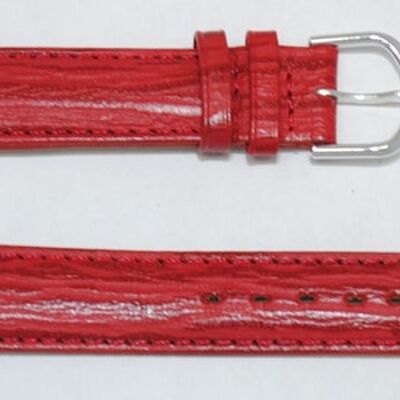 Bracelet montre cuir vachette véritable bombé modèle TILDA rouge 18mm