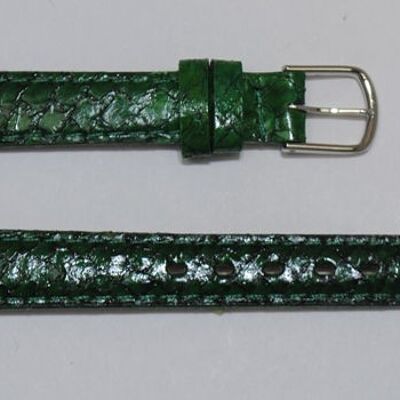 Genuine salmon green leather watch strap 12mm