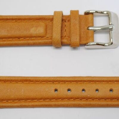 Genuine cowhide leather watch strap roma gold vintage aviator model 18mm
