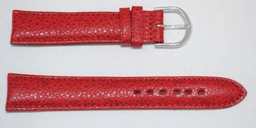 Bracelet montre cuir vachette véritable bombé modèle ETNA rouge 18mm