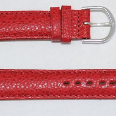 Correa de reloj de piel de vacuno auténtica abombada roja, modelo ETNA, 18 mm