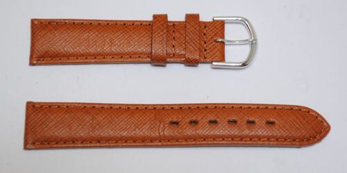 Bracelet montre cuir vachette véritable bombé modèle TORINO gold, largeur 18mm