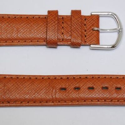 Genuine domed cowhide leather watch strap, gold TORINO model, width 18mm