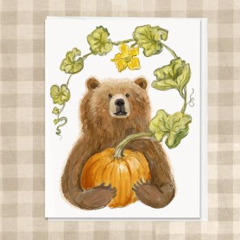 Carte d'Halloween citrouille d'ours 2