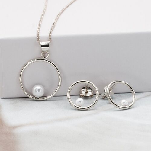 Set Circle 925 Silber rhodiniert