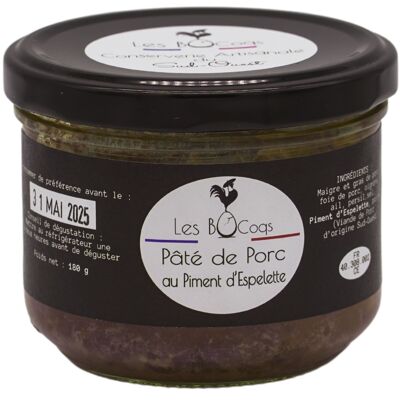 Pâté de Porc au Piment d'Espelette 180 grammes