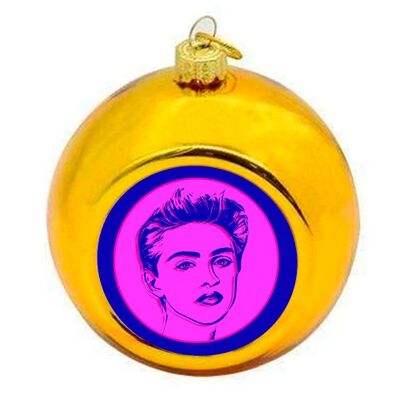 Christmas Baubles 'MADONNA LINE ART'