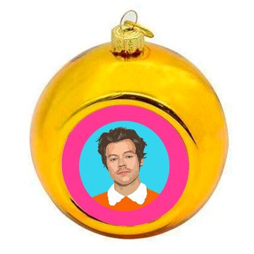 Christmas Baubles 'HARRY STYLES NEON PIN