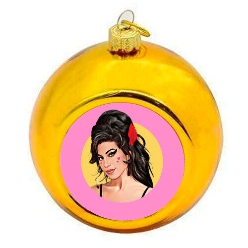 Christmas Baubles 'Amy with Love Hearts'