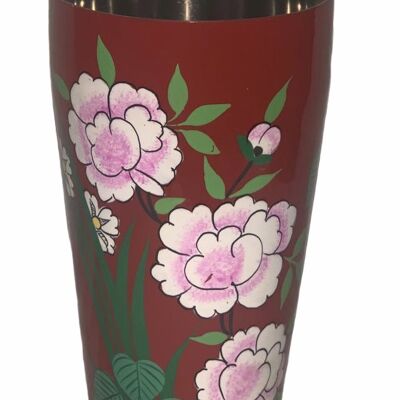 vase en inox brin rouge