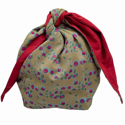 BOURSE FUROSHIKI JAPONAISE CHERRY KAKI