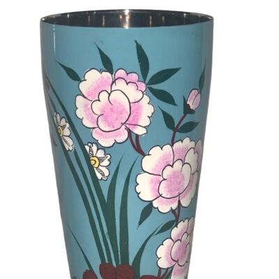 Vase aus blauem Edelstahl