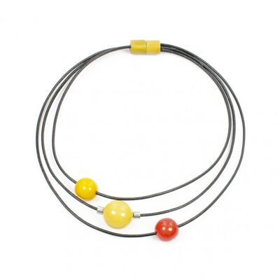 Acid Yellow/Saffron Yellow/Scarlet Red ELOA Necklace