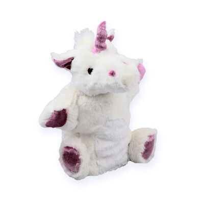 Marioneta de mano unicornio blanco