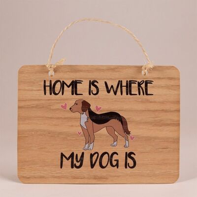 Plaque imprimée Home is Where my Dog is, 240x175x4mm