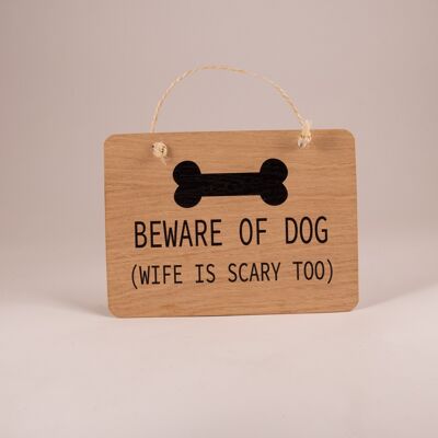 Printed Plaque Beware of the Dog, 240x175x4mm