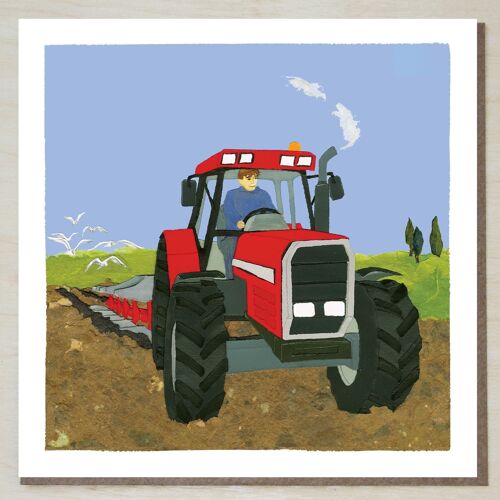 Tractor and Gulls Card