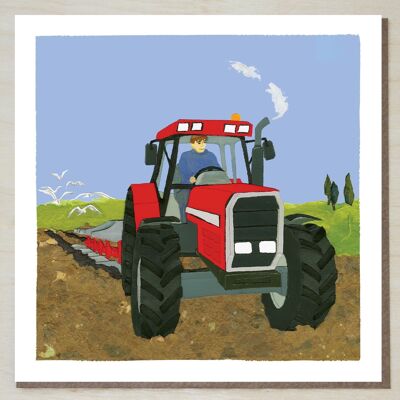 Tarjeta Tractor y Gaviotas