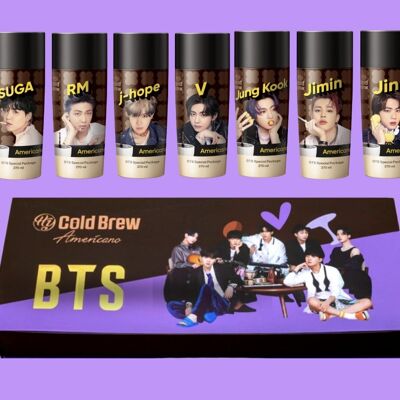 BTS Cold Brew Coffee Gift Set with your name in Korean
