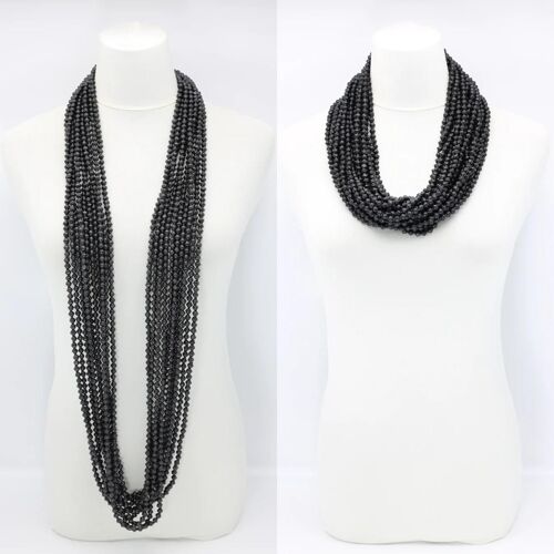 10-strand UFO beads necklace - Black