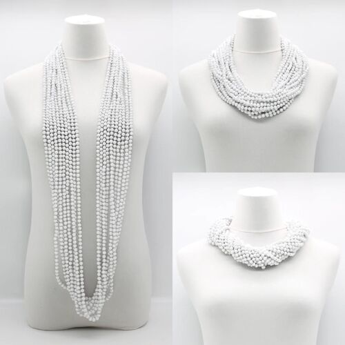 10-strand UFO beads necklace - White