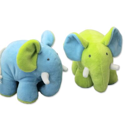 Elefante morbido 2 colori (blu/verde) assortiti