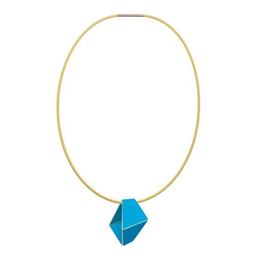 Folded Necklace Short _ Light Blue
