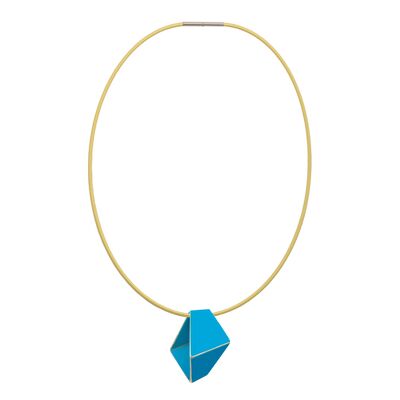 Folded Necklace Short _ Light Blue