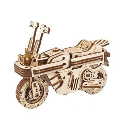 UGEARS Modèles mécaniques: SCOOTER PLIANT MOTO COMPACT ouvert 14,5×6,2×11cm, fermé 13x5,5x8cm, 192 pièces, temps de montage 4h, en bois, boîte 37,8x17x3,4cm, 14+