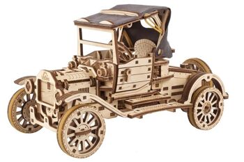 UGEARS Modèles mécaniques: MODEL T RETRO CAR 26,5?12,5?14,4cm, 337 pièces, en bois, temps de montage 7u, boîte 37,8x17x3,6cm, 14+ 1