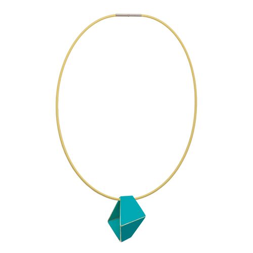 Folded Necklace Short_Turquoise