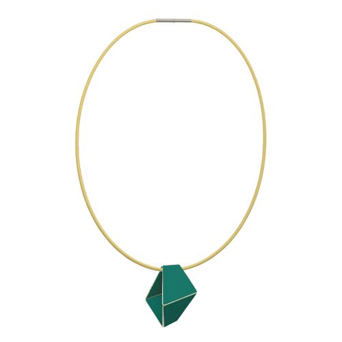 Folded Necklace Short_Opal Green