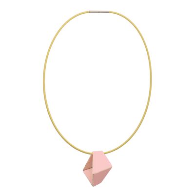 Folded Necklace Short_Light Pink