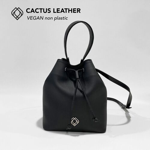 bucketbag cactus leather black