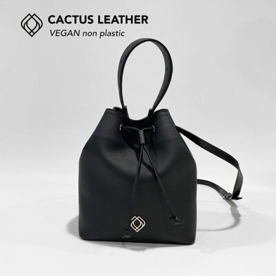 bucketbag cactus leather black