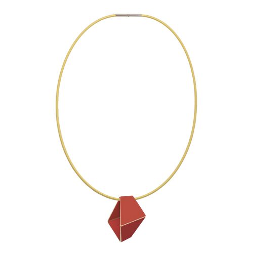 Folded Necklace Short_Coral Red