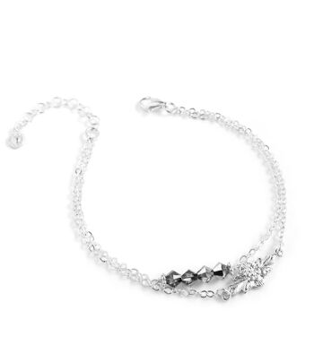 Bracelet double chaîne en argent avec cristaux Black Diamond 2
