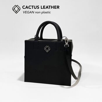 boxbag cuir de cactus noir 1