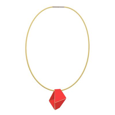 Folded Necklace Short_Traffic Red