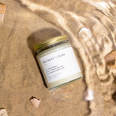 Minimalist Sea Candle, Salt + Surf Senteur - Sun/Fresh/Sea