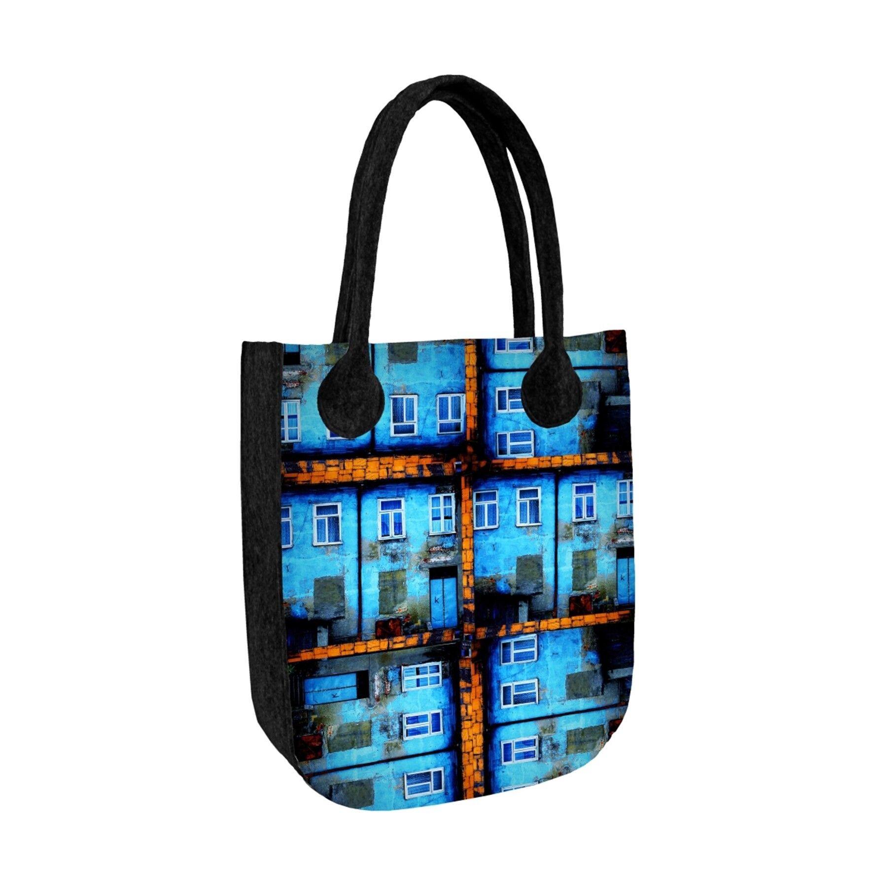 Umhängetasche Ingerencja aus Filz City Anthrazit Linie Bertoni