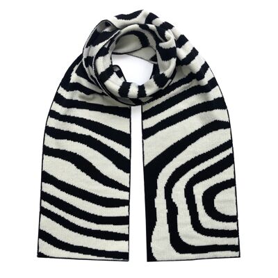 Organic Stripes Wool & Cashmere Schal Monochrom
