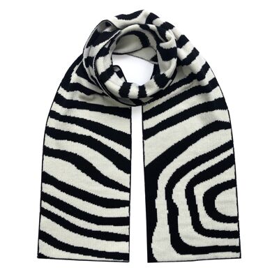 Organic Stripes Wool & Cashmere Scarf Monocrome