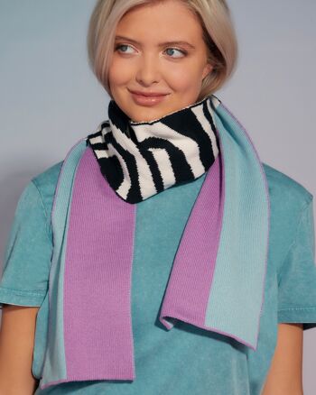 Écharpe en laine et cachemire Shapes & Stripes Multicolore 1
