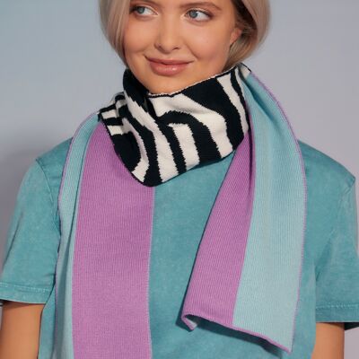 Bufanda de lana y cachemir Shapes & Stripes Multicolor