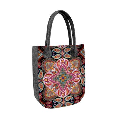 Borsa Shopper A Pois In Feltro Linea City Bertoni